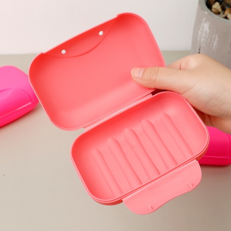 Portable Travel Sealed Soap Box/ Candy Color Waterproof Leakproof Soap Container/ Home Outdoor Soap Dish Organizer With Lid