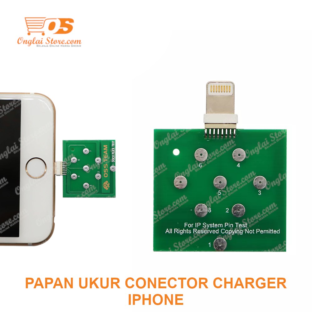 PAPAN UKUR CONECTOR CHARGER IPHONE