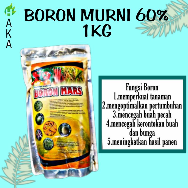 BORON MURNI 60% 1KG PUPUK TANAMAN PUPUK MIKRO TANAMAN/ PUPUK BUAH DAN BUNGA BORON