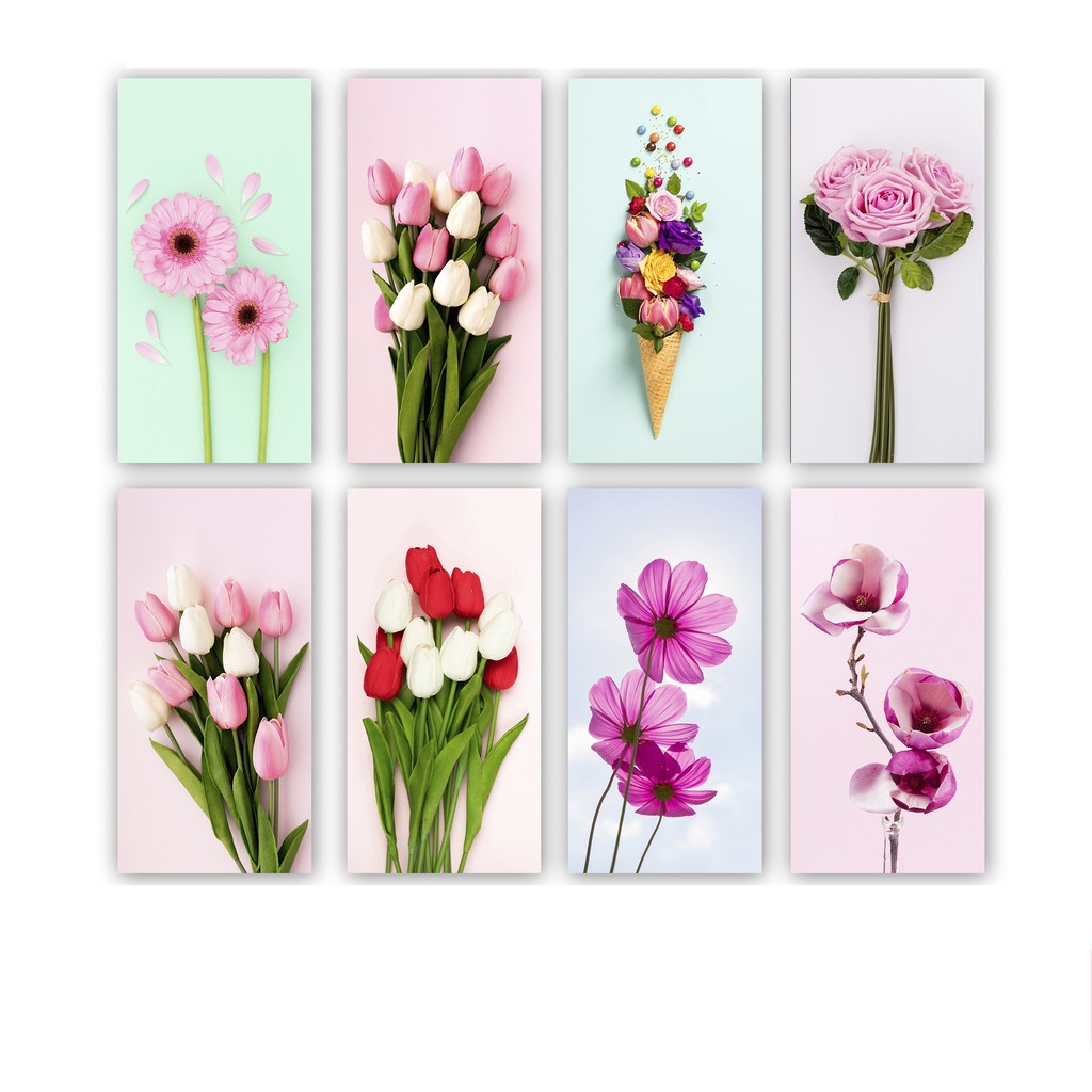 Ukuran (18x30cm) pajangan hiasan dinding shabby Poster Kayu Flower Bunga Tulip Tropical  Rumah Dekorasi Kamar Wall Decor Leaf