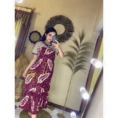 Daster arab Dress Kimono Mix Brukat Motif Daun Pisang mat Rayon super halus tidak nerawang LD 110 PB 135 Rempel Bawah Muter Muat BB 75 Kg