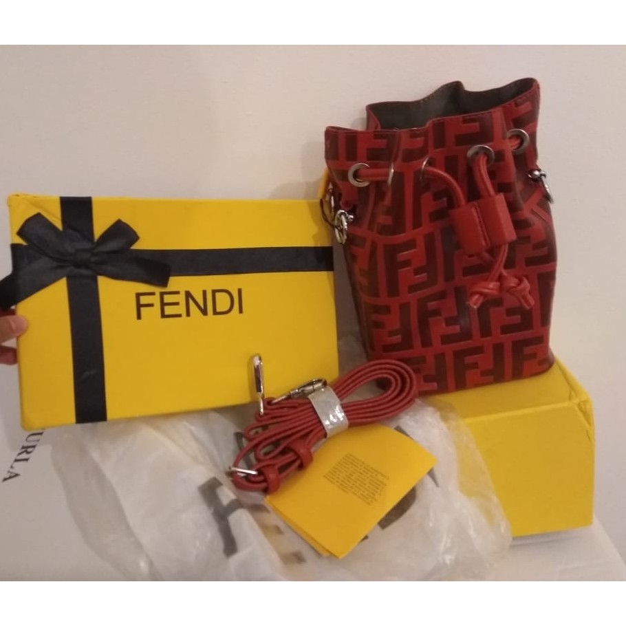 NEW DESIGN  Fendi Mon Tresor Mini Bucket bag 9210# VIC TAS SERUT - TAS BATAM - TAS IMPOR MURAH