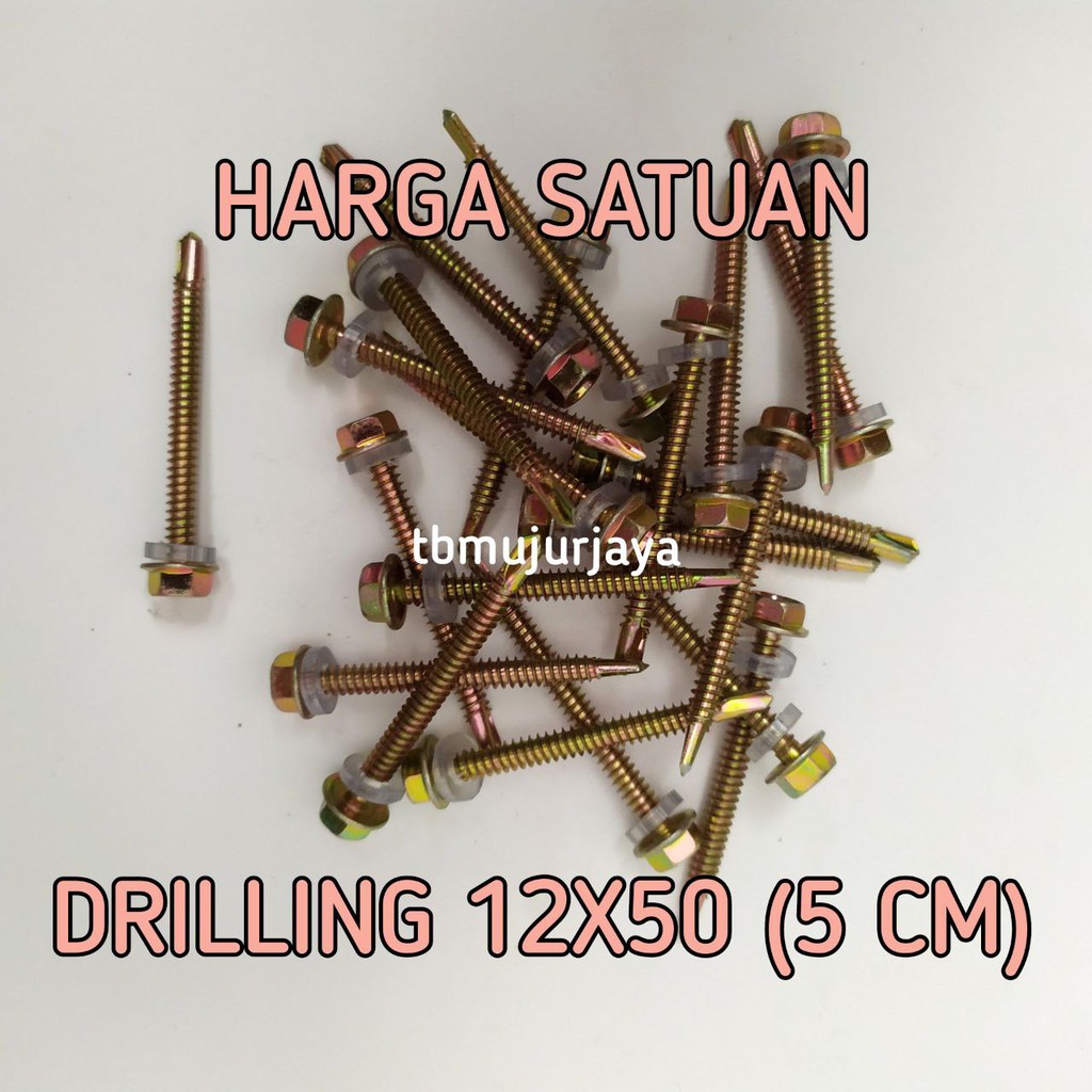 Baut Roofing / Self Drilling Screw / Baut Baja Ringan / Atap Galvalum 12x50 (5 cm)