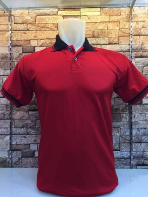 KAOS POLO MERAH - KAOS KERAH MERAH - KAOS MERAH POLOS - KAOS KERAH MERAH KOMBINASI - KAOS PRIA