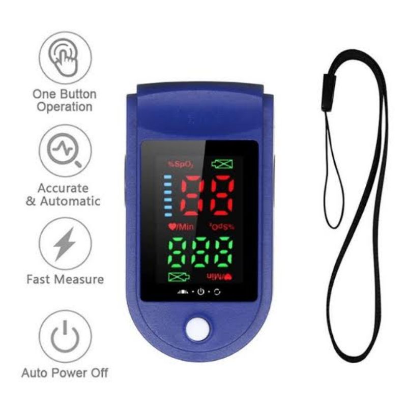 Finger Oximeter Alat Monitor detak jantung kadar oksigen digital jari oxymeter tes covid medis