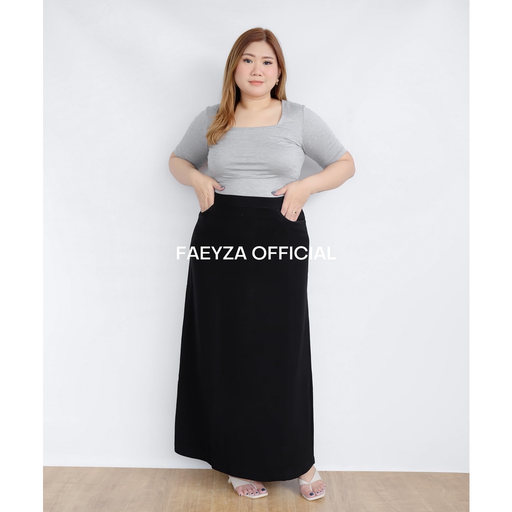 Rok Kerja Span Hitam Panjang Cellia Jumbo 4L 5L