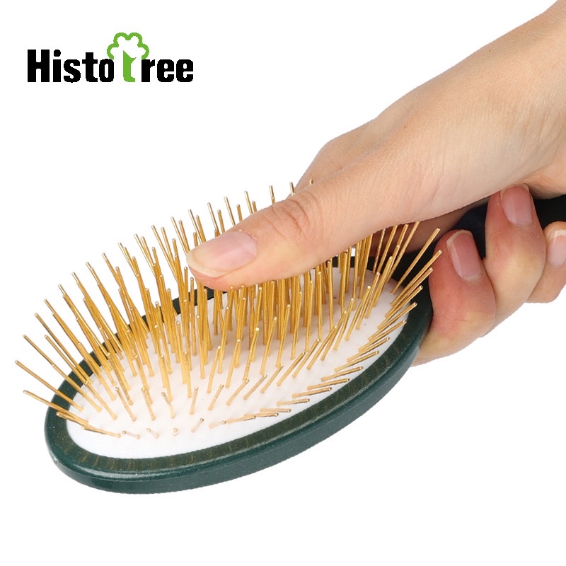 Histrotree oval gold pin brush