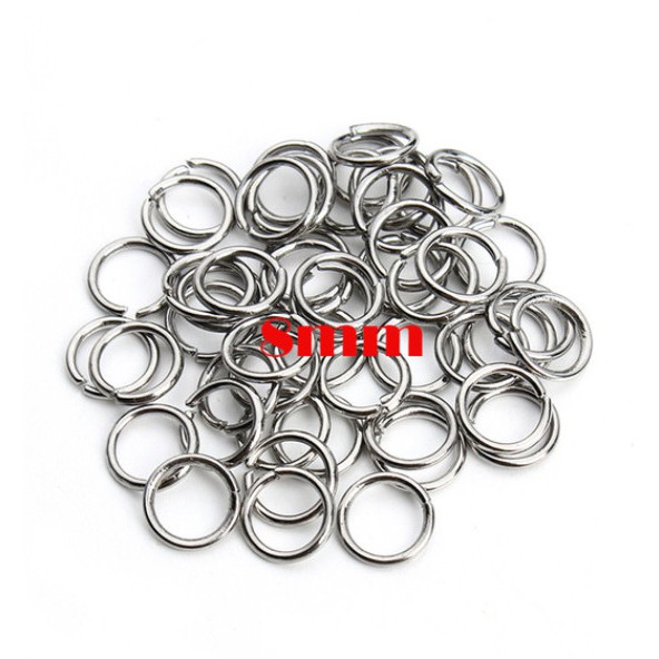 200pcs Cincin Jump Rings Single Loops Open Ukuran 3-12mm Untuk Membuat Perhiasan