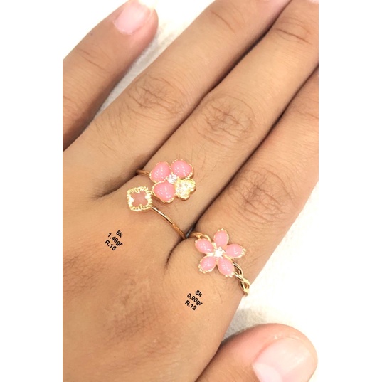 Cincin model bunga vancleef pink 8k clc