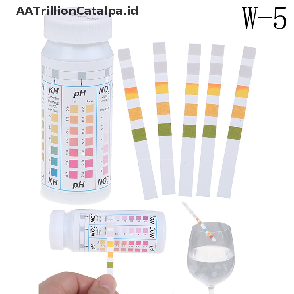 (AATrillionCatalpa) 50 Strip 5 in 1 Alat Tes Kadar PH Air Kolam Renang / Spa