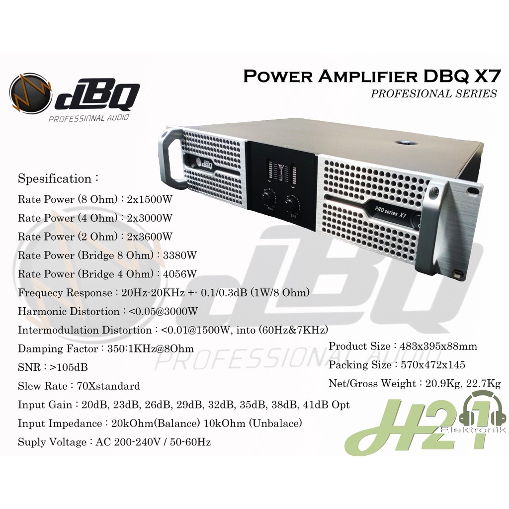 Power Amplifier DBQ X7 Profesional Edition / Power Audio Tenaga Badak