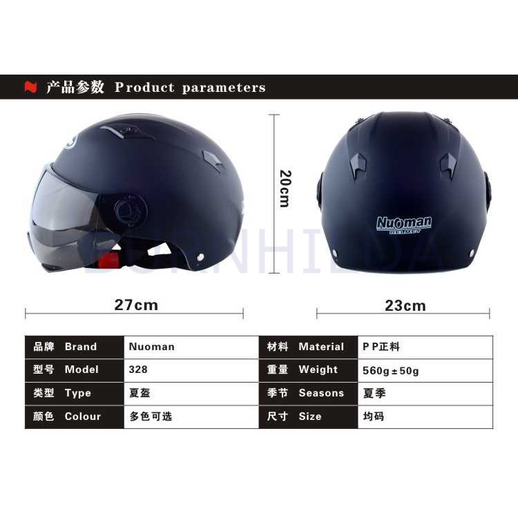 Helm Sepeda Skuter Elektrik Half Face Visor mobil motor burnhilda