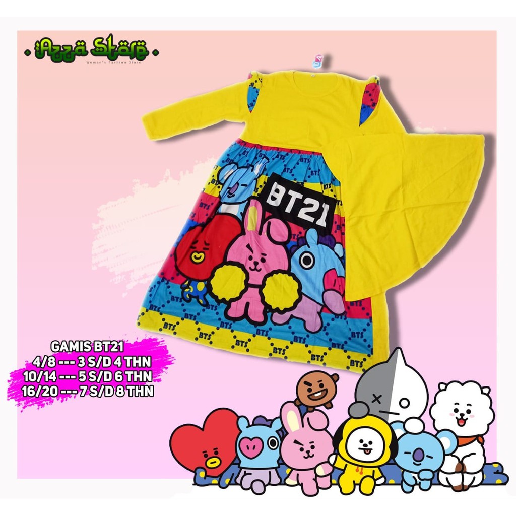 GAMIS ANAK BTS USIA 3-8 TAHUN