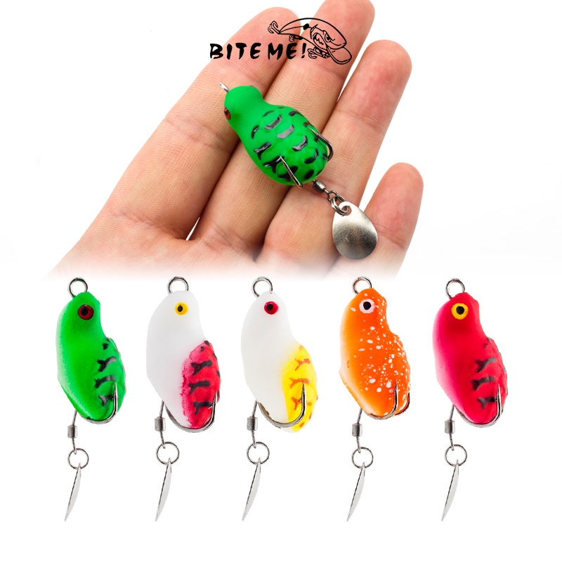 1 Pc Umpan Pancing Soft Bait Bentuk Katak Ukuran 3cm / 4g 5 Warna