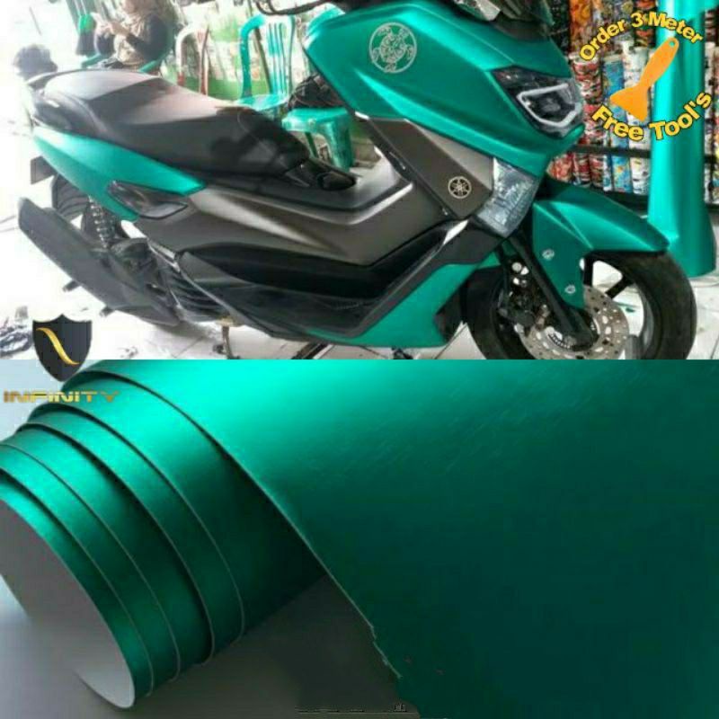 Stiker Scotlet Metalik Doff Hijau Tosca