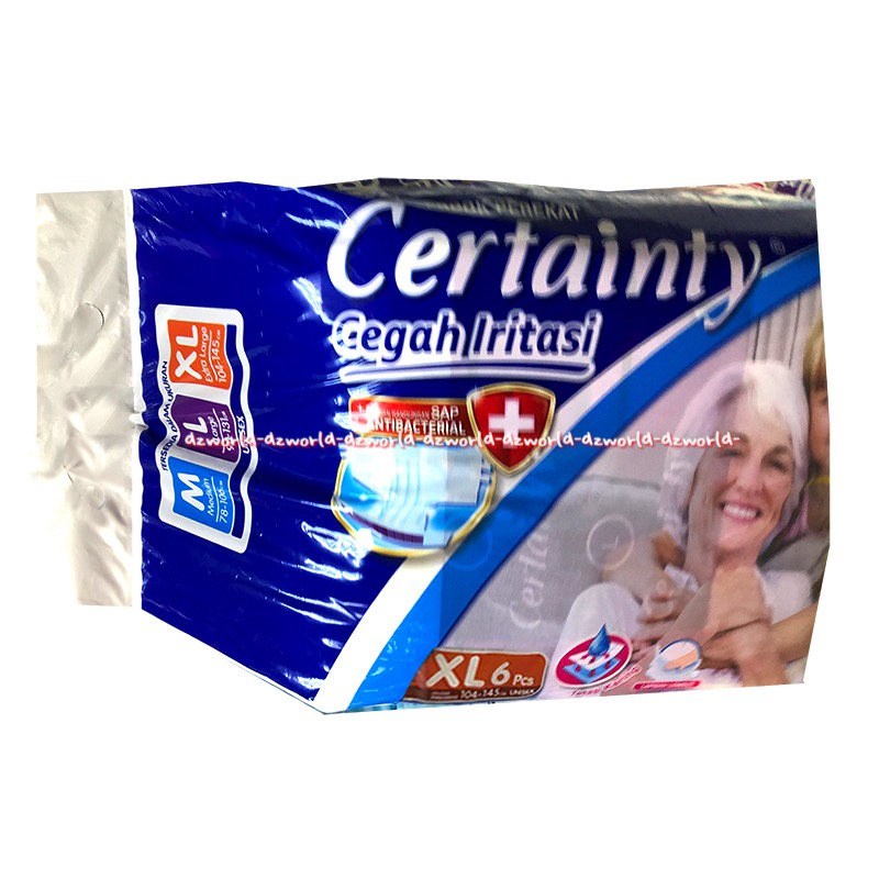 Certainty XL 6 Popok Perekat Cegah Iritasi Antibacterial Certainti XL6 Popok Dewasa Orang Tua Diapers Anti Bakteri Diaper Certainly