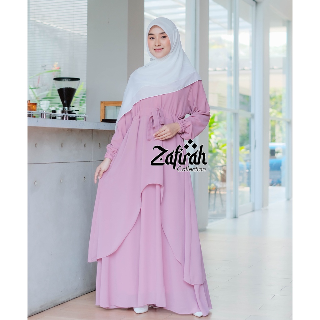 Gamis Malaysia Polos Terbaru Zafirah Collection - Mahira Dress Muslim