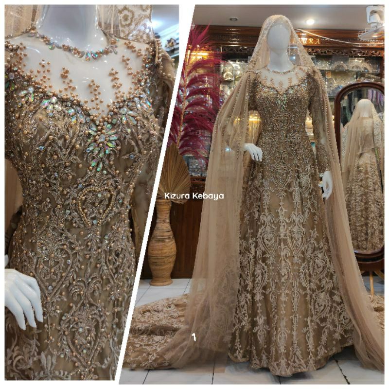 Kebaya Dress Pengantin Wedding Dress  Mewah / Duyung Standar Jumbo