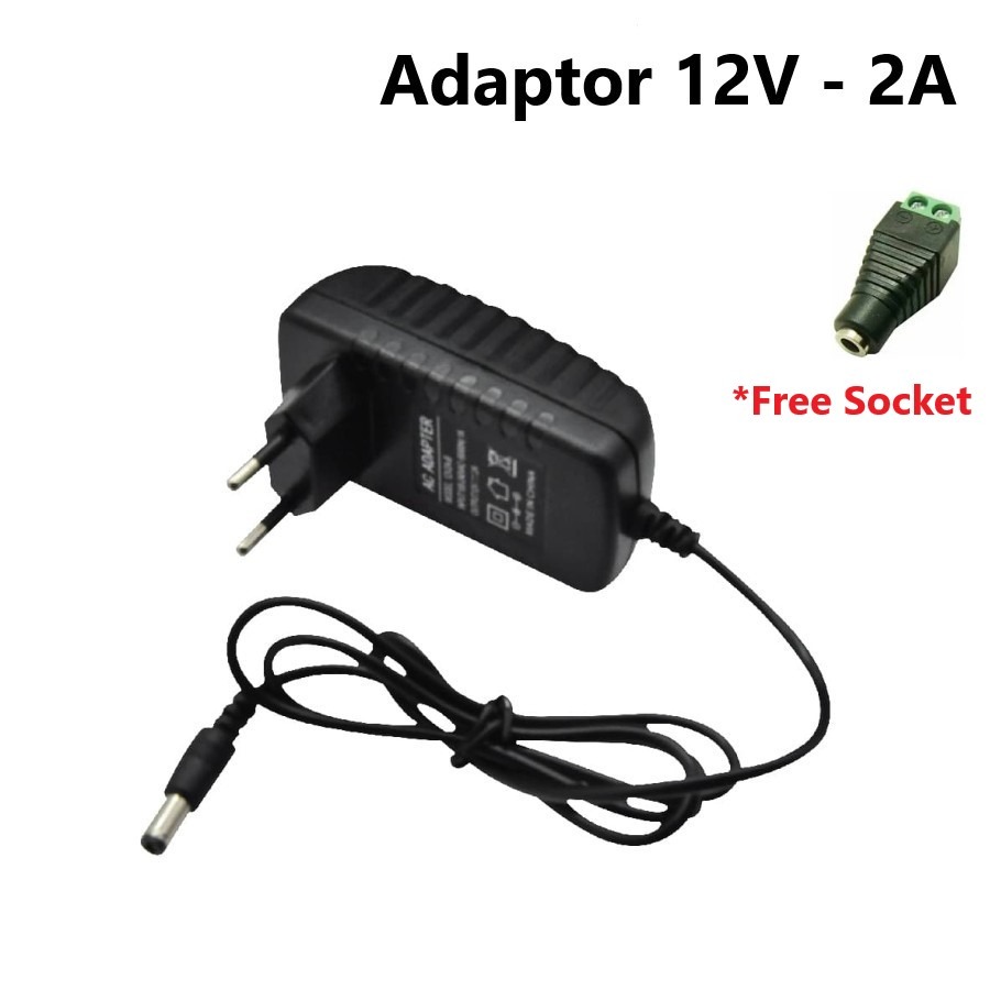 Adaptor 12V 2A Lampu Led Elektronik Mobil Motor 633