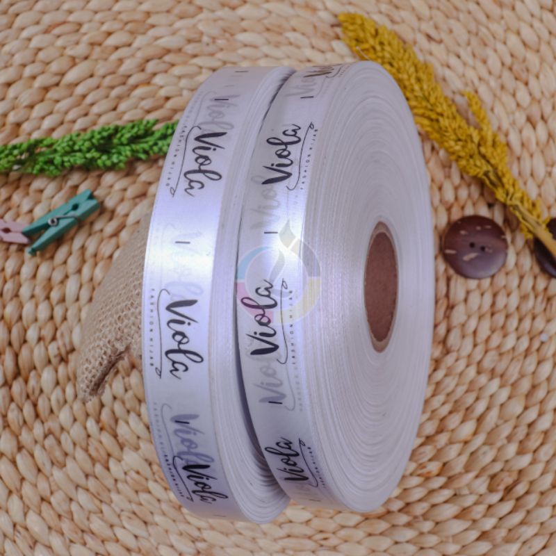 satin putih/pita satin/ label satin