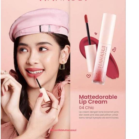 Brands❄️ [COD] Hanasui Mattedorable Lip Cream | Lip Cream Bibir Hanasui | Ready Stok | Termurah | Gr