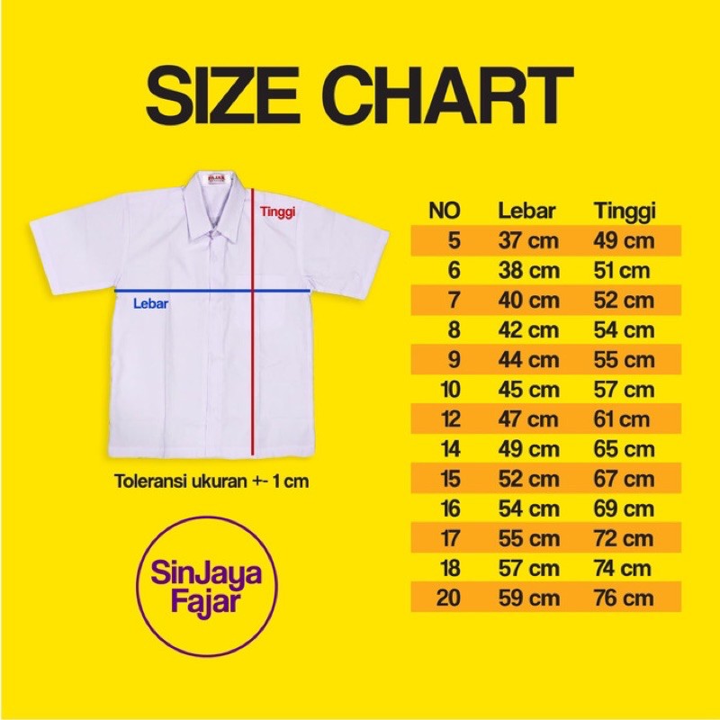 Kemeja Pendek SMA Seragam Sekolah FAJAR