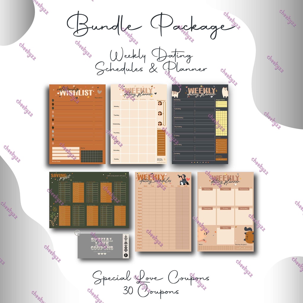 

BUNDLE - Special Love Coupon x Weekly Dating Schedules and Planner