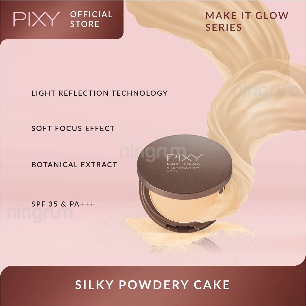 Ningrum - Pixy Make It Glow Series | Pixy Make It Glow Beauty Skin Primer Twin Pack | Pixy Make It Glow Dewy Cushion | Pixy Make It Glow Silky Powdery Cake 100% Original BPOM