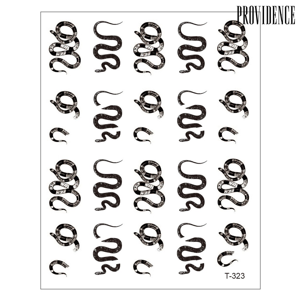 Providence 4pcs Stiker Kuku 3d Motif Ular / Bunga Untuk Dekorasi Nail Art