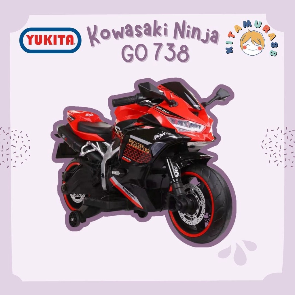 [READYSTOCK] Mainan Maenan Anak - Motor Aki Keran - YUKITA Kowasaki Ninja GO 738