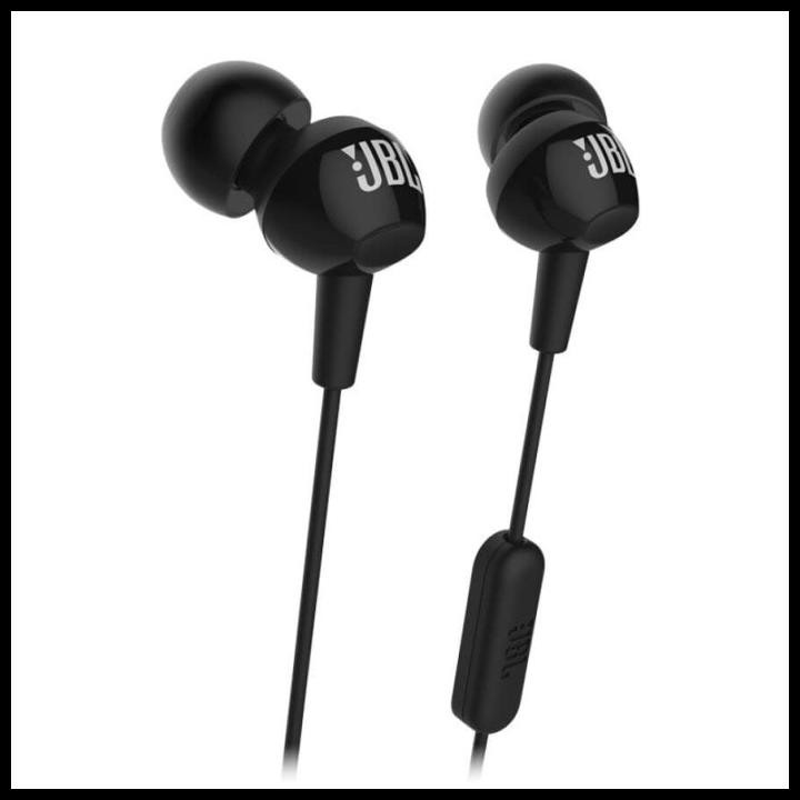 Jbl C100Si In-Ear Headphones With Mic Earphone Headset Headphone Ori - Hitam Best Seller