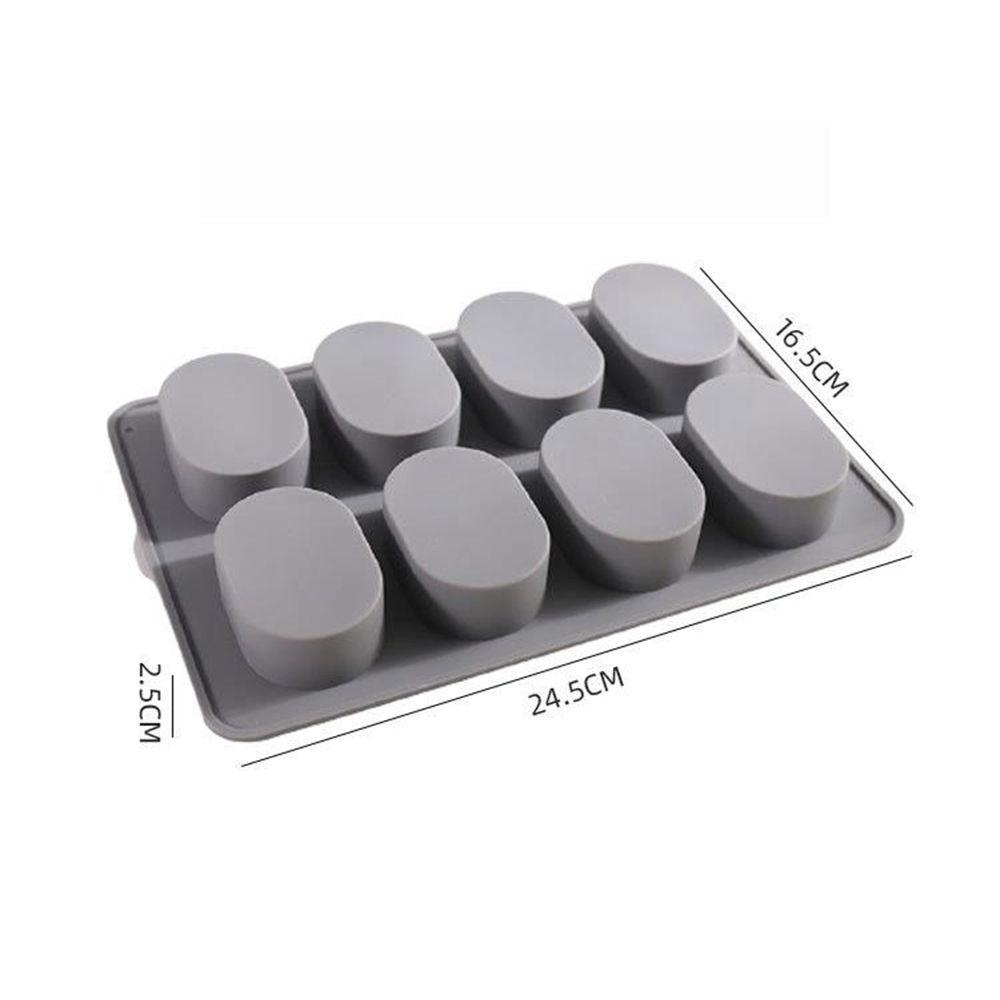 Solighter Cetakan Sabun Silikon 3D Multi Fungsi Oval DIY Craft 8rongga Perlengkapan Sabun