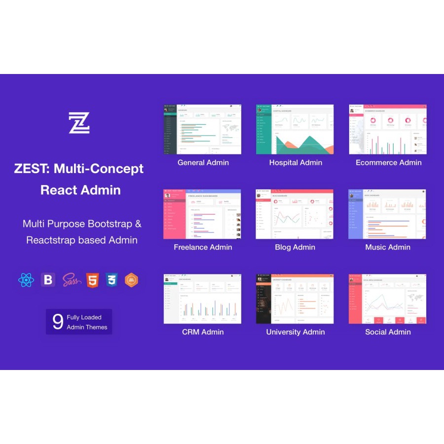Template Admin Zest: Multi-Concept React Admin Template