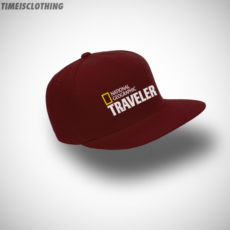 Topi SNapback Natgeo Traveler - Maroon TIC