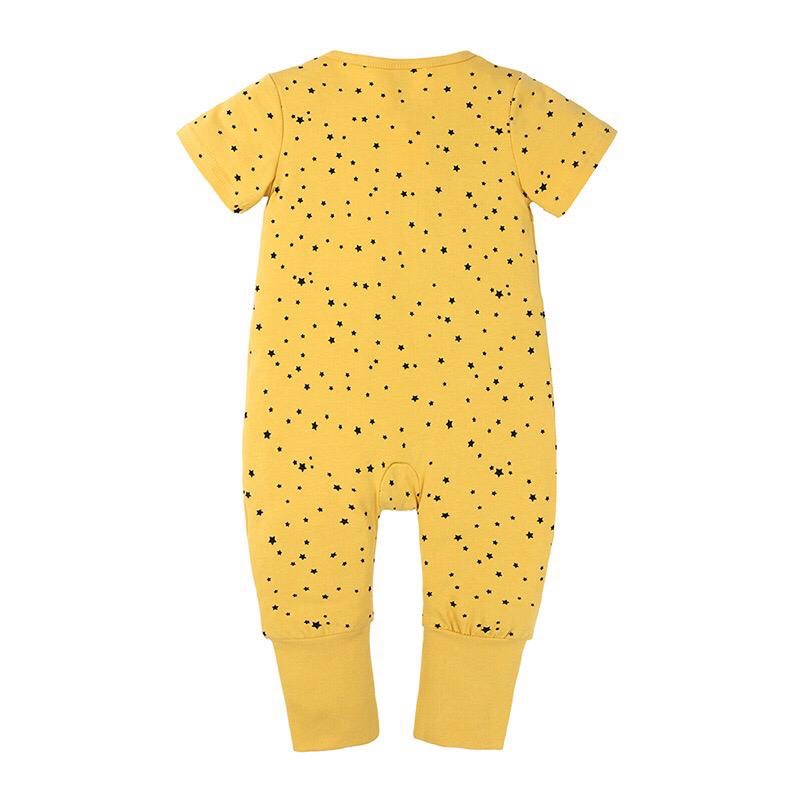 BABY K2 - Baby short sleeve zippersuit motif star yellow