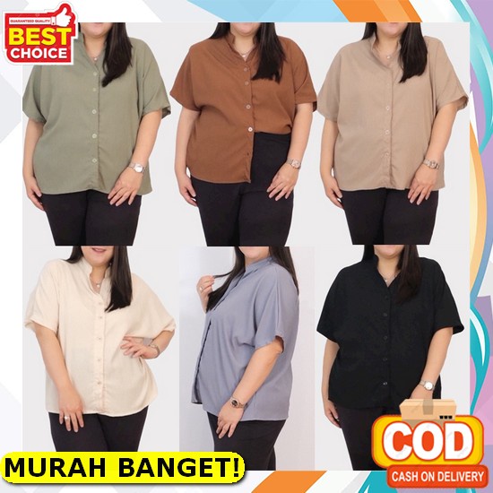Hem Kiyomi - Kemeja Polos Model Lengan Panjang Gaya Import Korea Terbaru - Baju Wanita Termurah Aren
