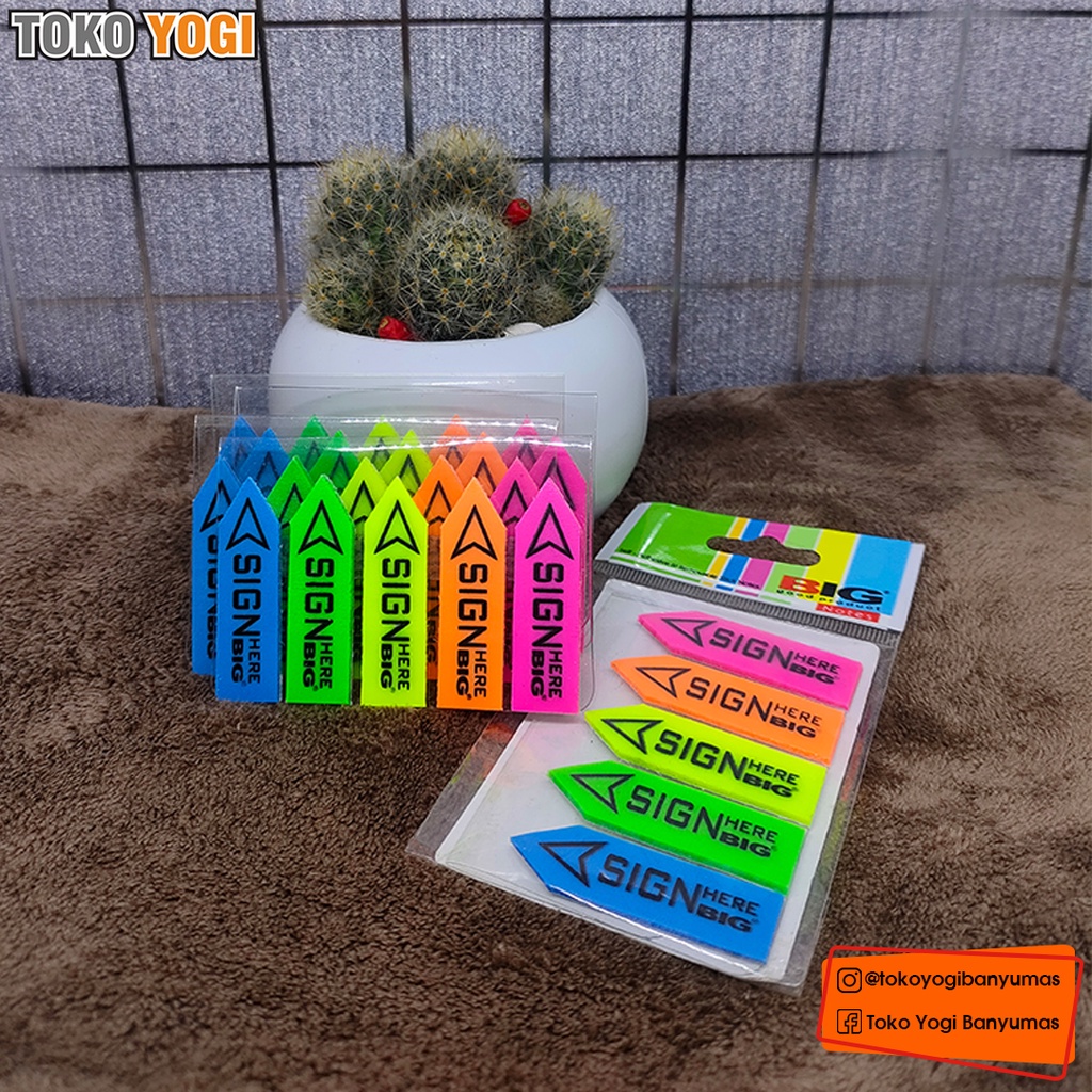 

BIG POST IT - SIGN HERE - 44 x 12mm - 5 WARNA