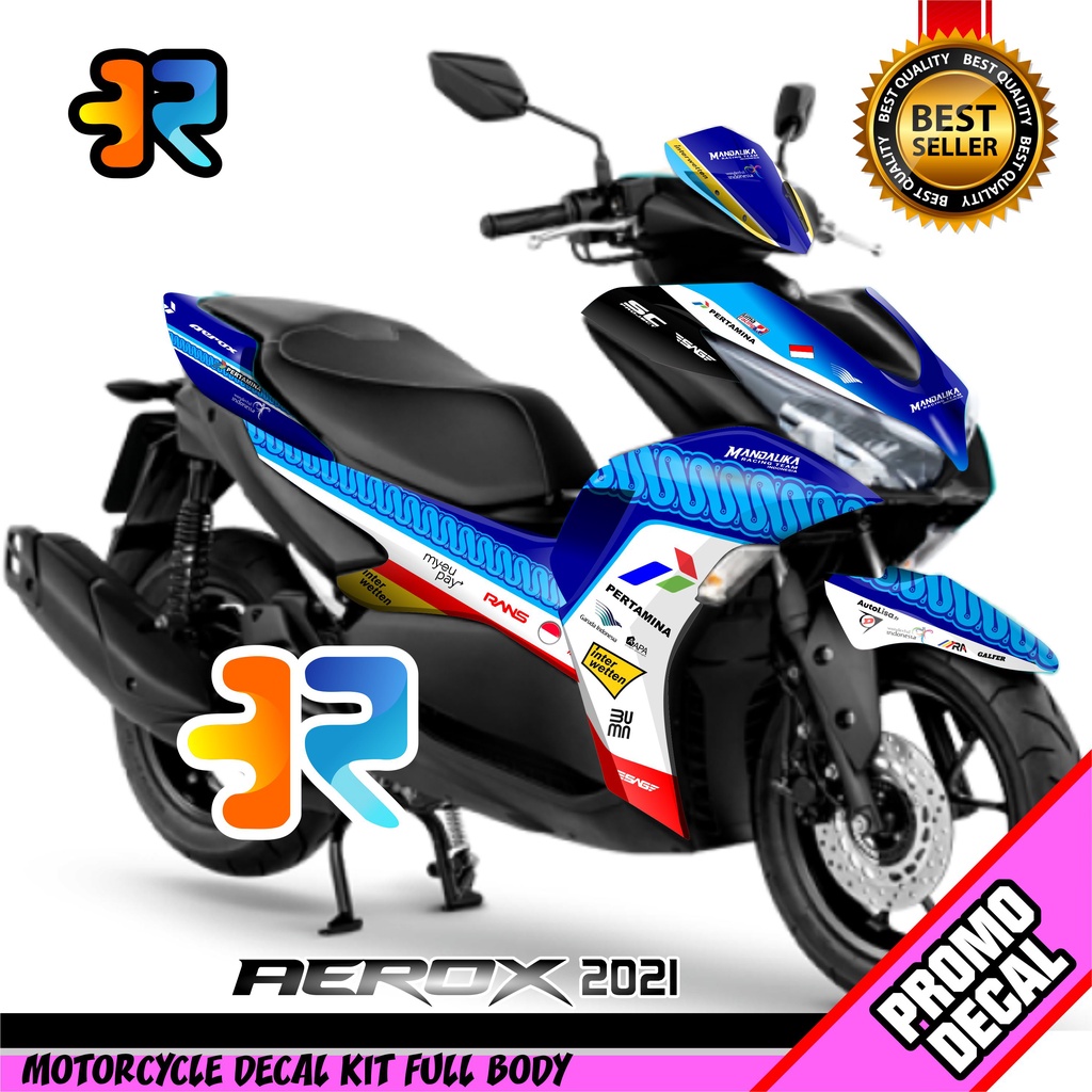 Decal Motor Aerox 2021 Desain Mandalika Sticker Decal Aerox Connected 155 Full Body