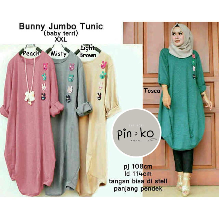 PIK - Bunny Tunik JUMBO XXL (53384), 3XL (59278), Tunik Wanita Jumbo, Tunik Muslim, Tunik Murah