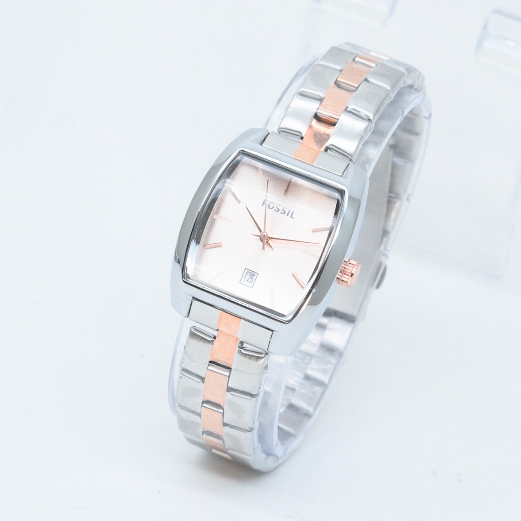 Jam Tangan Wanita Fashion H2951B Tali Rantai Case Segi Tanggal Aktif Free Box &amp; Baterai