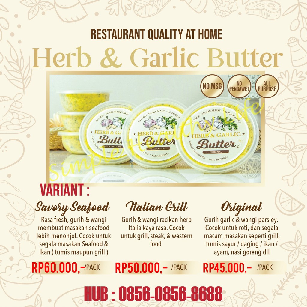 

Herb & Garlic Butter (Original, Italian Grill, Seafood)