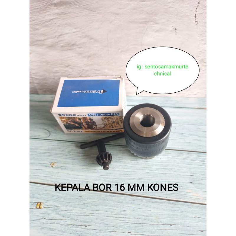 BENZ 16 MM Kepala Bor Drill Chuck Kones Polos B16 B 16 16mm