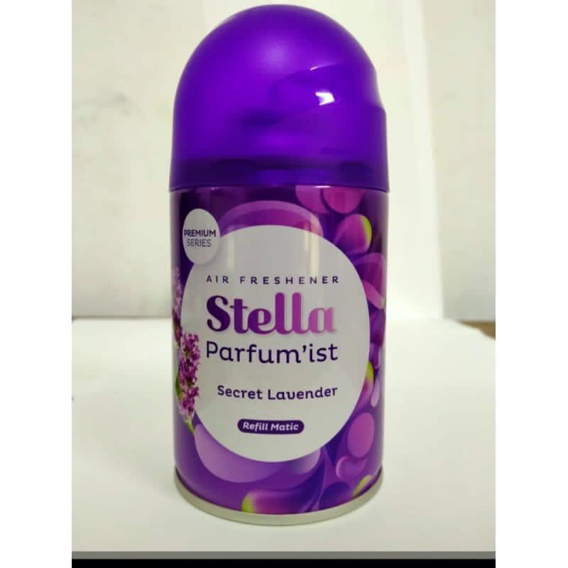 Stella reffil matic spray 225 ml Lavender+ stella aerosol 140 ml japanese sakura/ isi ulang stella matic box - lavender