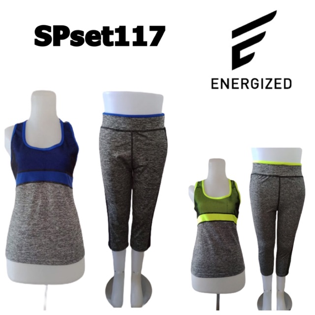 SPset117 baju sport set energized M L