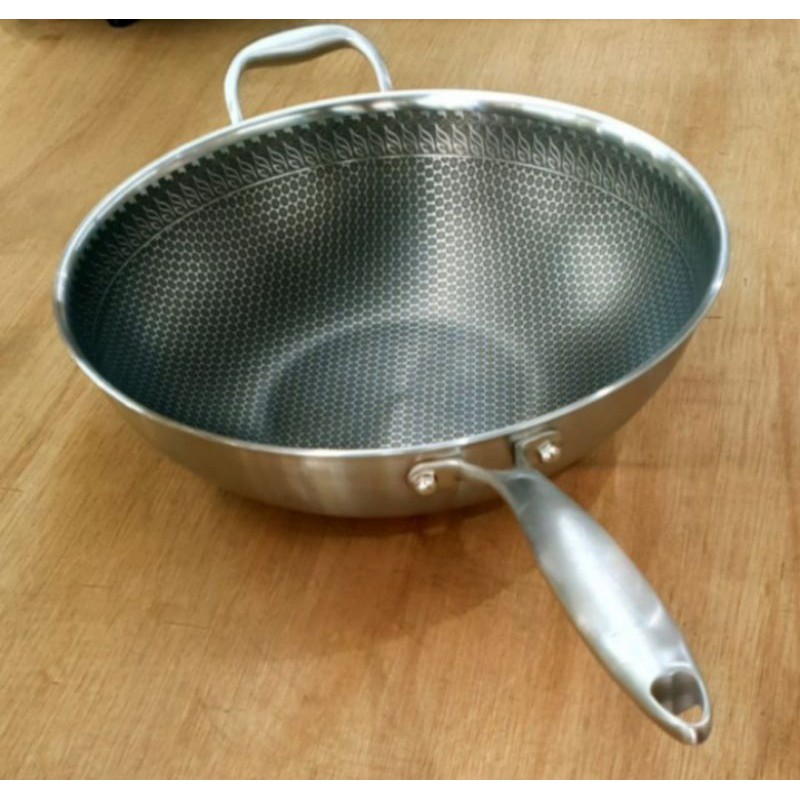 Frying Pan Stainless Steel/Work Pan Stainless Steel 32cm Anti Lengket