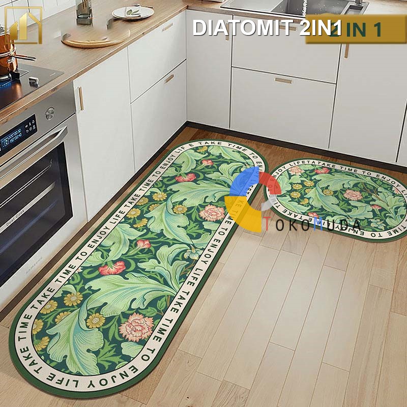 TOKO MUDA COD KESET DAPUR DIATOMITE 2IN1 ANTI SLIP DAN SERAP AIR 120x40 DAN 60x40 lwk11