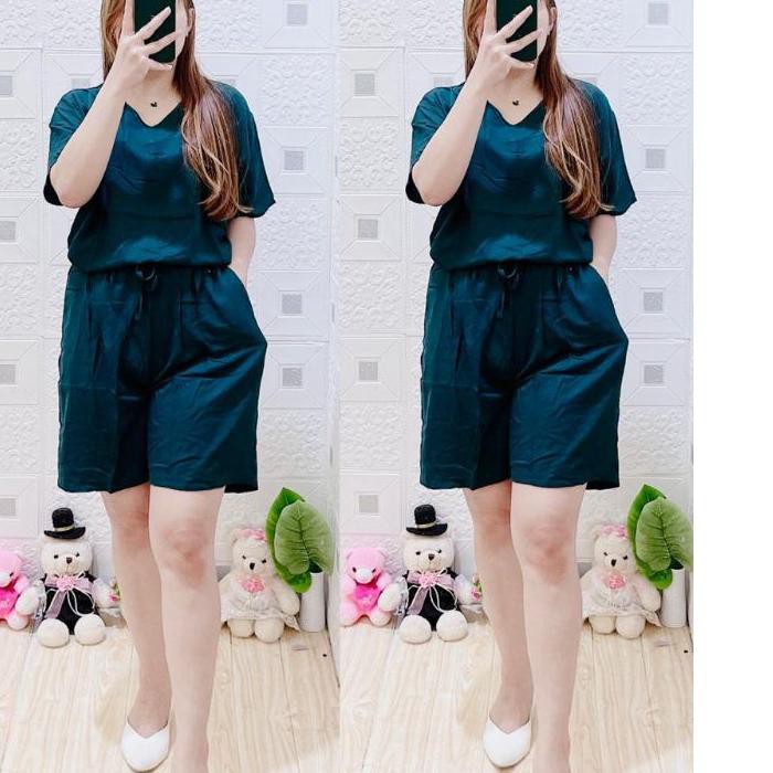 ➳ setelan v rayon polos jumbo ✩