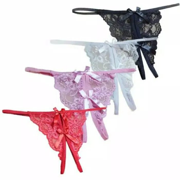 G String Wanita Sexy Lace Transparan open Celana Dalam panties c052