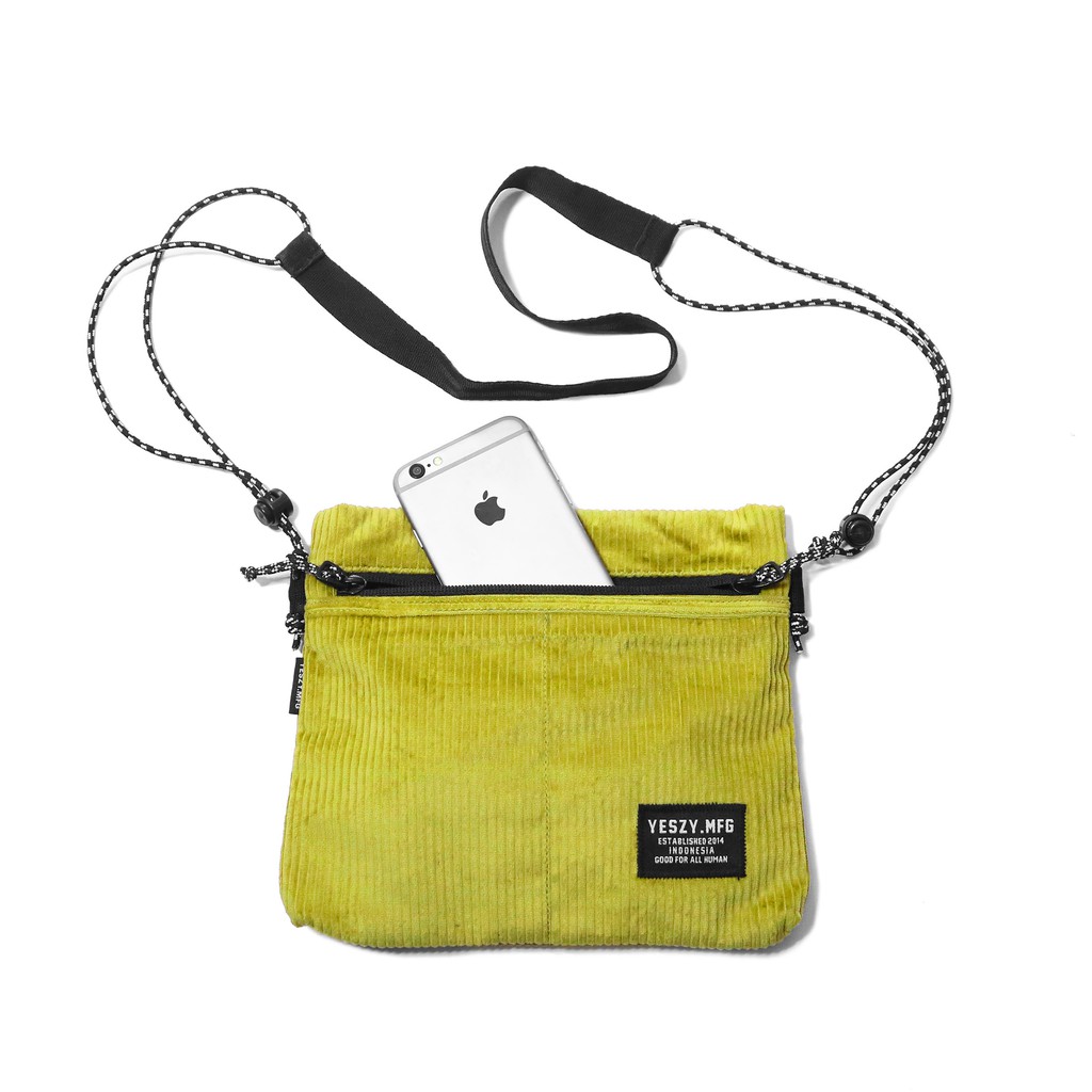 YESZY.MFG - Union Corduroy Lemon Yellow Sling Bag