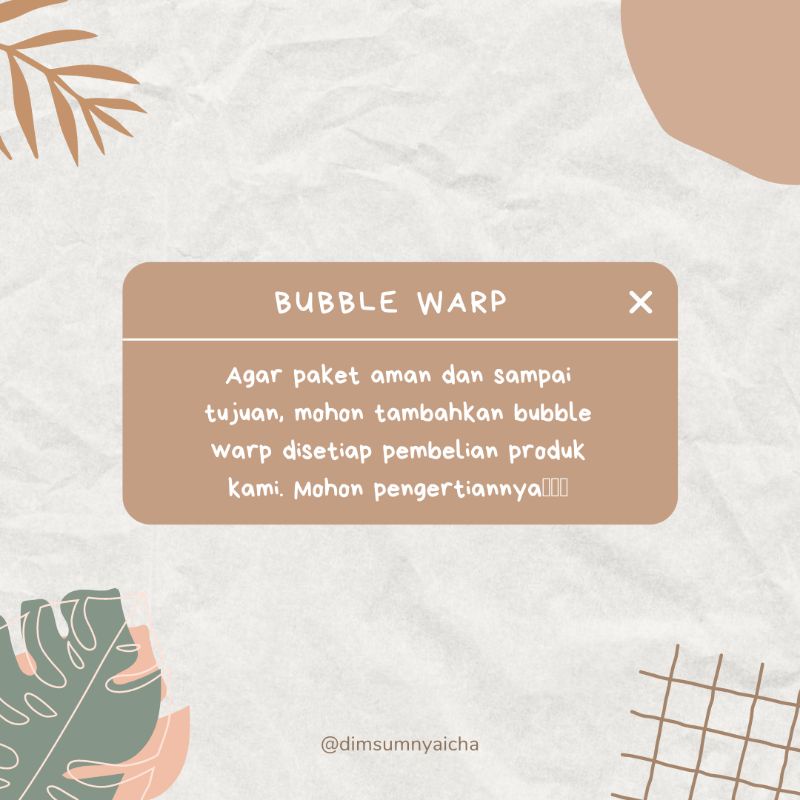 

Bubble wrap (packing tambahan)